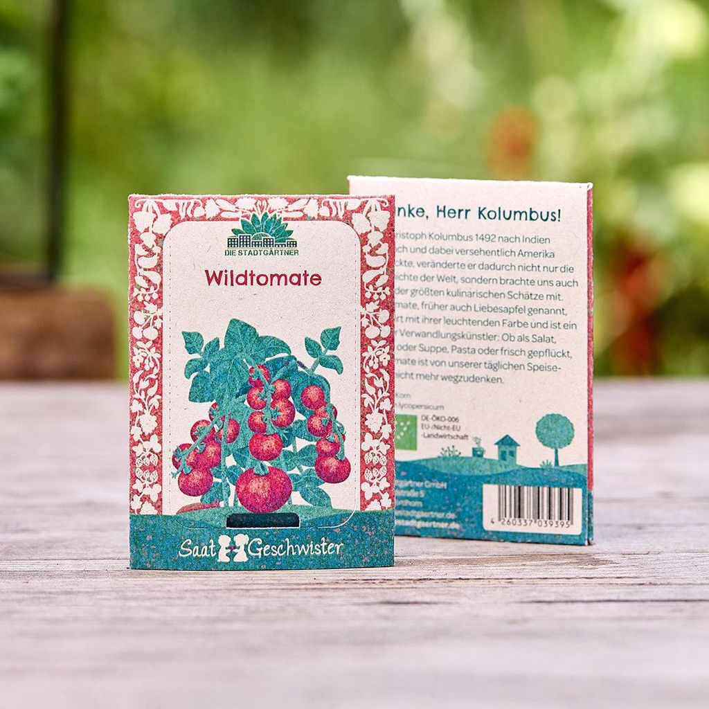 -Saatgut Wildtomate – Samenfest & robust – Nachhaltig verpackt im Zuckerrohrpapier – Einfache Anzucht für Balkon, Garten & Terrasse – Gesc...