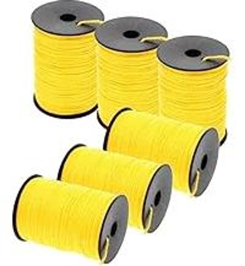 6x Maurerschnur gelb Richtschnur Pflasterschnur Verlege Lot Bau Schnur 100m 2mm