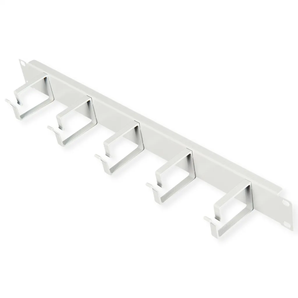 Panneau de gestion de câbles 19" 1U gris avec goulotte 40x60mm haute densité