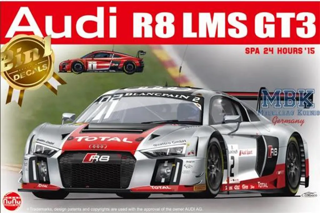 Modèle à Construire Audi R8 LMS GT3 NuNu 2015 Spa pour Collectionneur