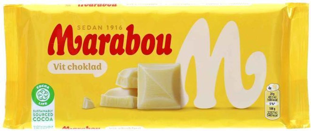 Marabou Vit Choklat 180g - Weisse Schokolade Produktbild 