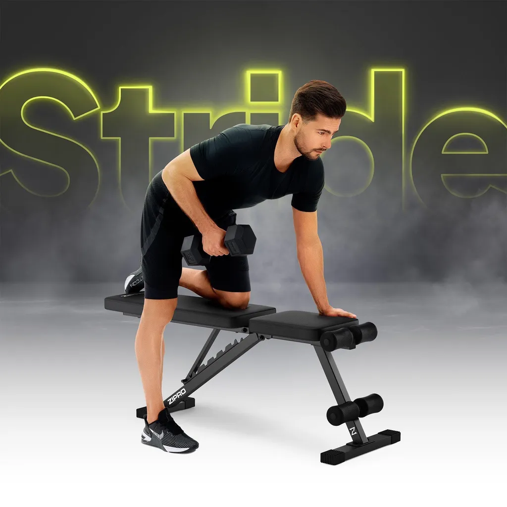 Banc d'entraînement réglable ZIPRO Stride noir pliable musculation - 16