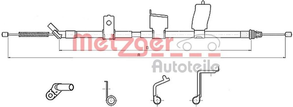METZGER Handbremsseil Seilzug Feststellbremse für NISSAN Qashqai / Qashqai +2 I (J10, NJ10) Hinten Links 17.0325