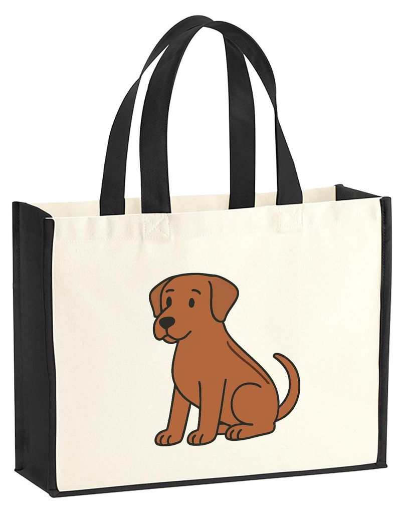 Huuraa Jutetasche Rhodesian Ridgeback Comic Ridgey 21 Liter Black Jute und Baumwolle Einkaufstasche Geschenkidee