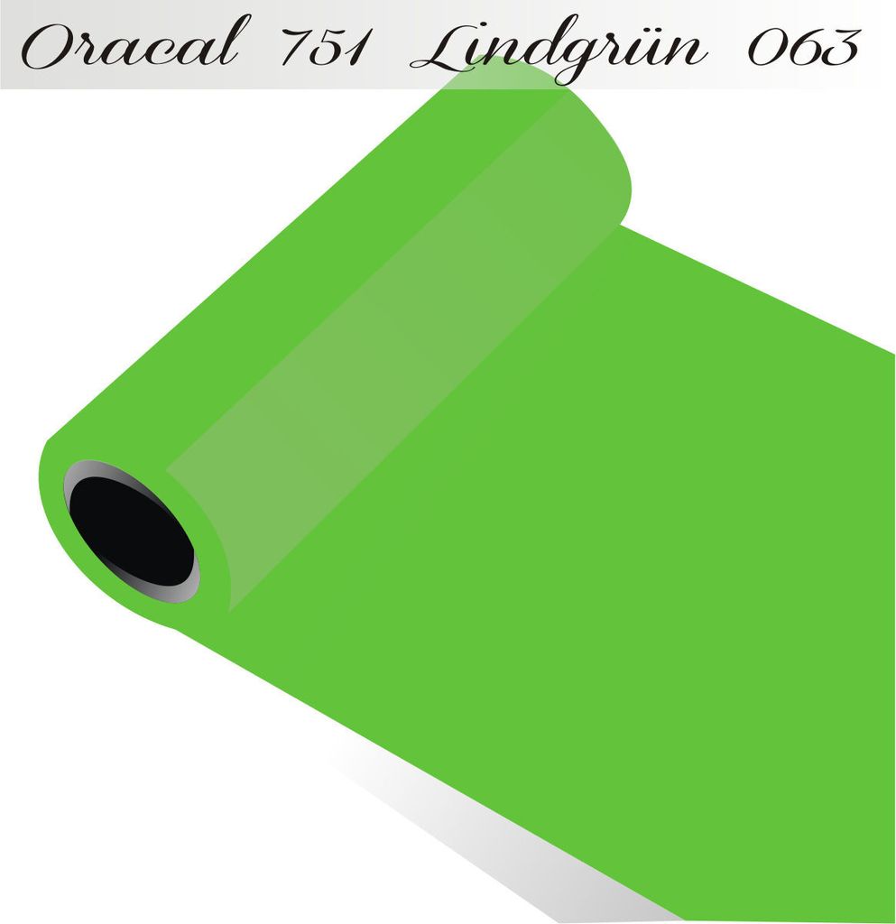 Oracal 751 - Orafol Folie 5m (Laufmeter) freie Farbwahl 118 glänzende Farben - glanz in 4 Größen, 126 cm Folienhöhe lindgrün - 063