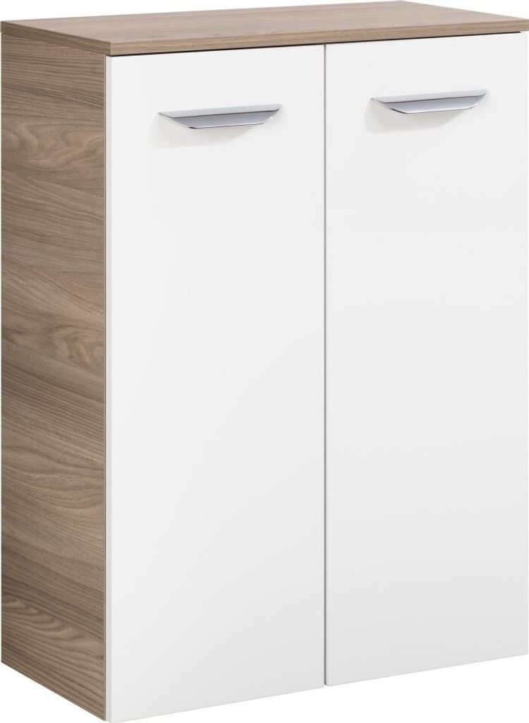 FACKELMANN Doppel-Midischrank LUXOR / Badschrank mit Soft-Close-System / Maße (B x H x T): ca. 60,5 x 82,5 x 32 cm / hochwertiger Schrank fürs Ba...