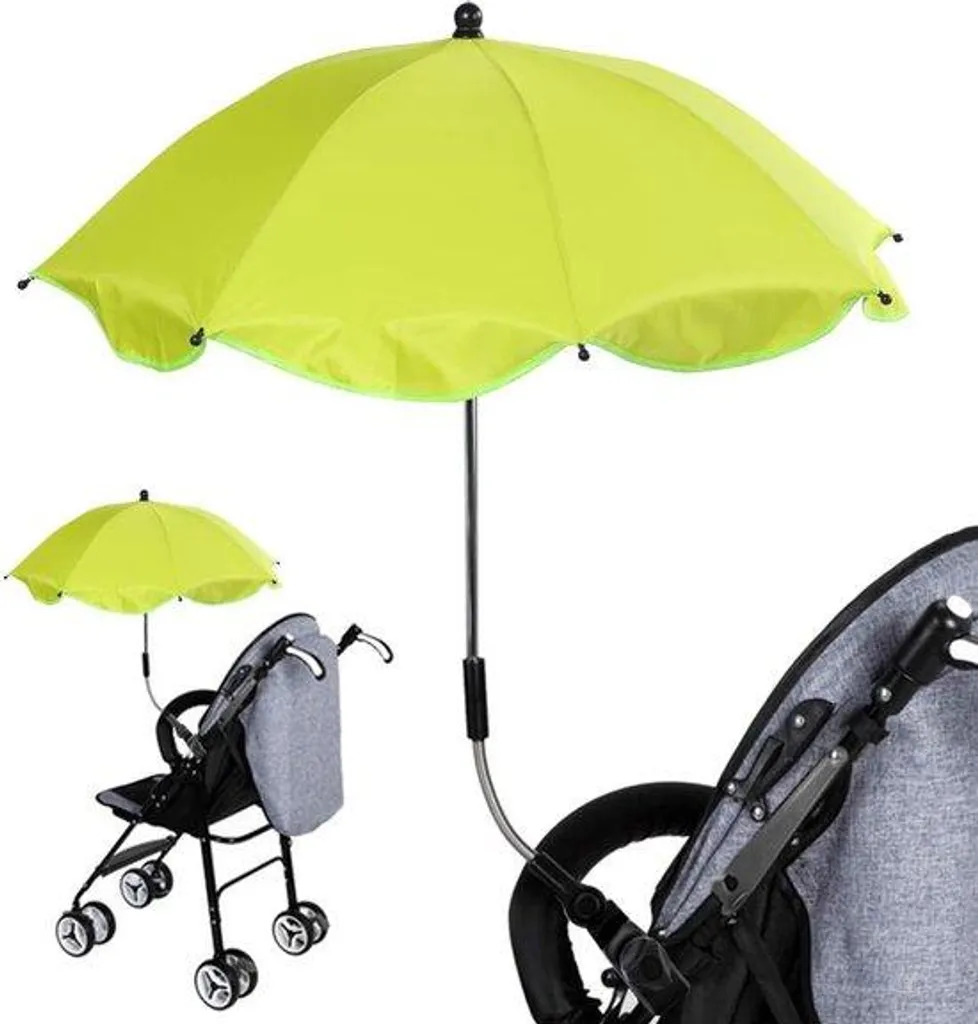 Parasol de poussette vert pliable avec pince universelle ajustable