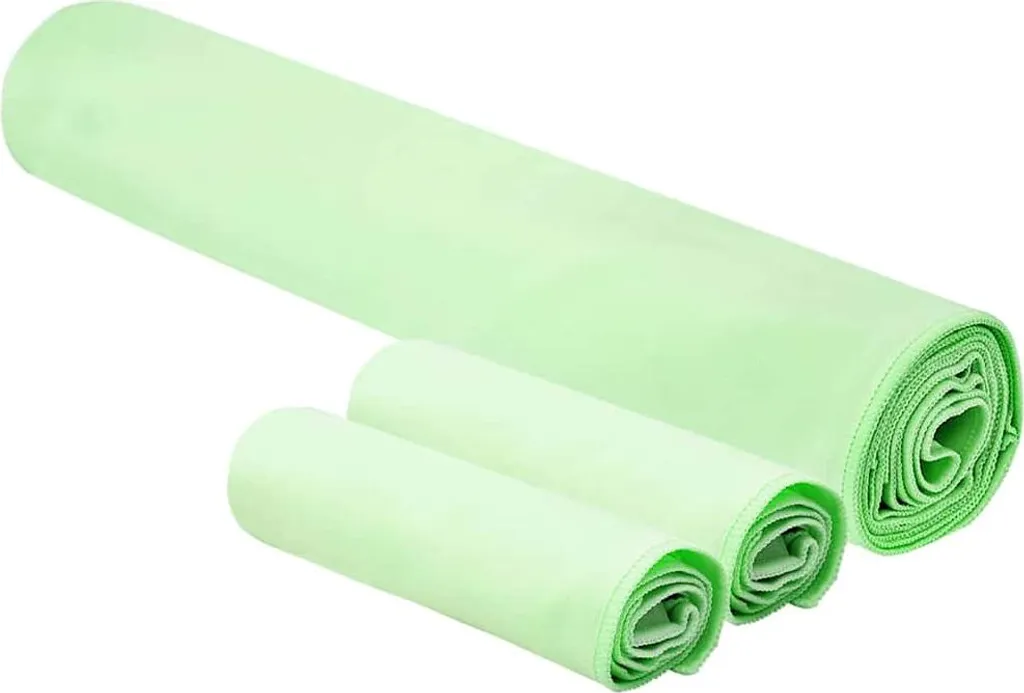 Kit 3 Asciugamani Sportivi Verde Microfibra vidaXL - Performance Top