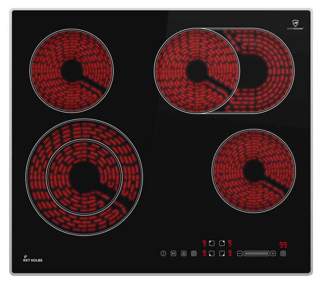 Plaque Electrique 60cm 6,6 kW 4 Zones de cuisson 9 niveaux Image du produit 