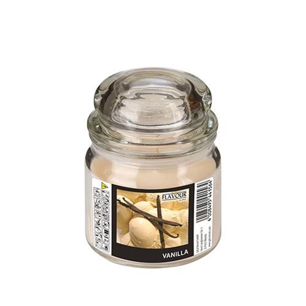 Papstar Maxi-Duftkerzen im Glas, Vanille, Ø 90 mm · 120 mm, "Flavour", 4 Stück