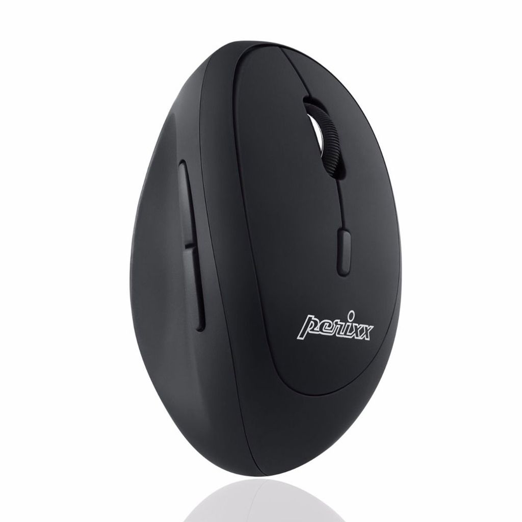 Perixx PERIMICE-719, kleine ergonomische Maus, Rechtshänder, schnurlos, schwarz