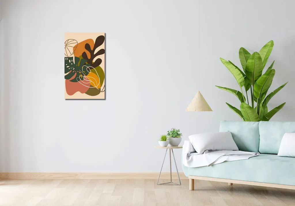 Tableau 40 x 70 cm Composition forestière décorative pour salon moderne