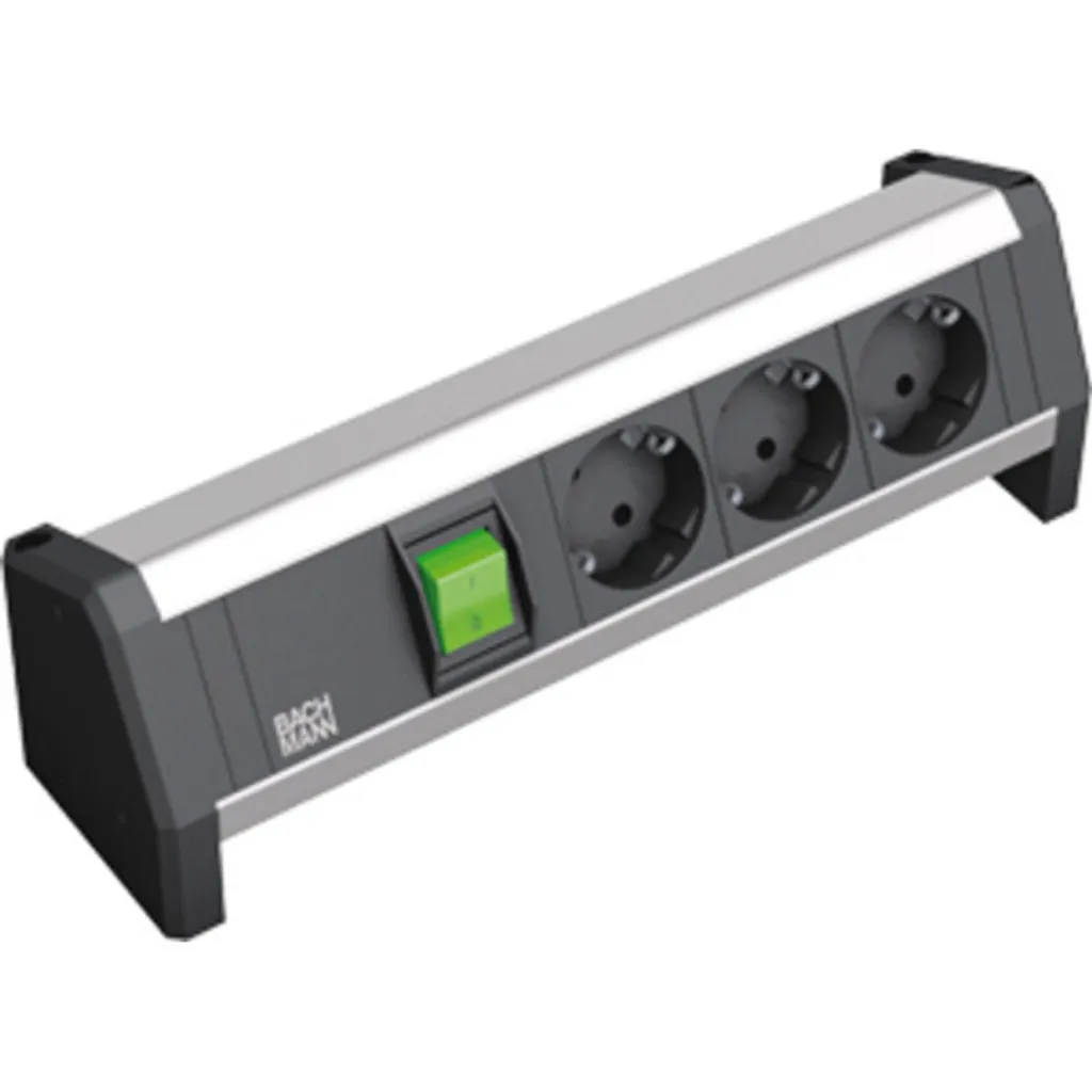 Bachmann DESK - Cavo di prolunga - AC 230 V - connettori di uscita: 3 ( CEE 7/4 (SCHUKO) ) - 3 m - Germania