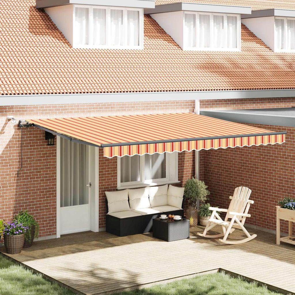 Maison Exclusive - Markisenstoff mit Gelb und Orange 450 x 350 cm Polyester
