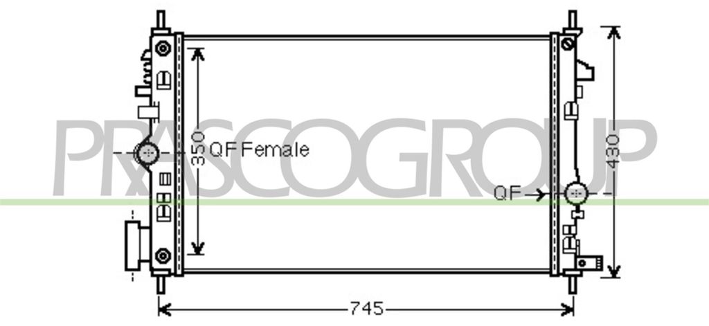 PRASCO OP060R006 Kühler Wasserkühler Motorkühler für OPEL INSIGNIA Caravan INSIGNIA INSIGNIA Stufenheck INSIGNIA A Country Tourer (G09) für CH...