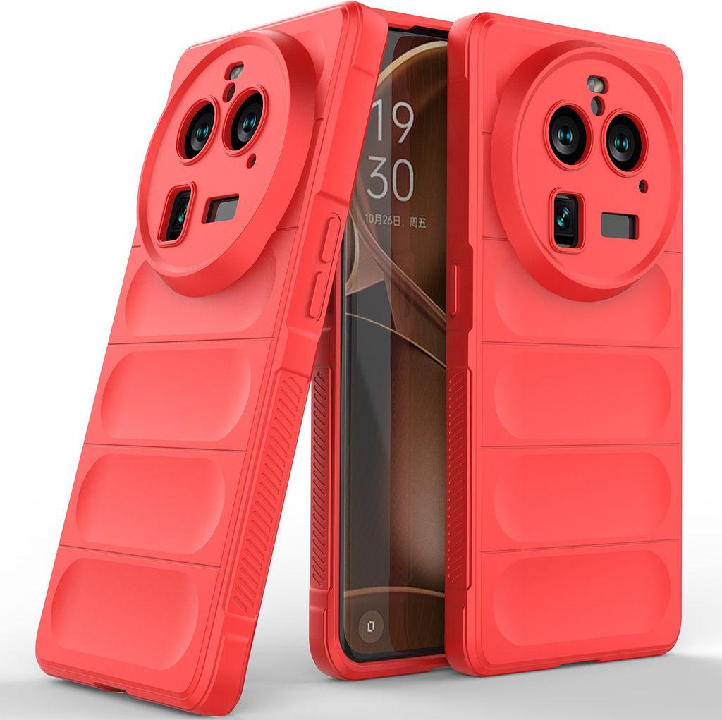OPPO Find X6 Pro Hülle, Weich TPU Silikon Stossfest Anti-rutsch Schutzhülle für OPPO Find X6 Pro Rot