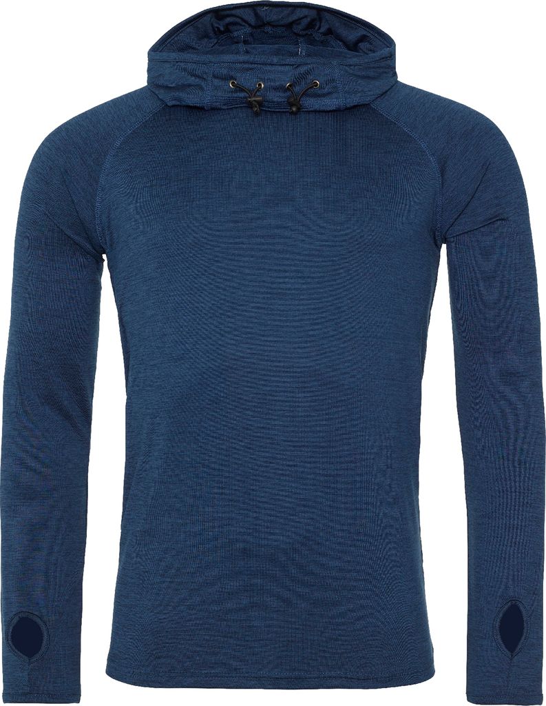 AWDis Just Cool Herren Kapuze Nacken Langarm Hemd RW5358 (2XL) (Marine Blau)
