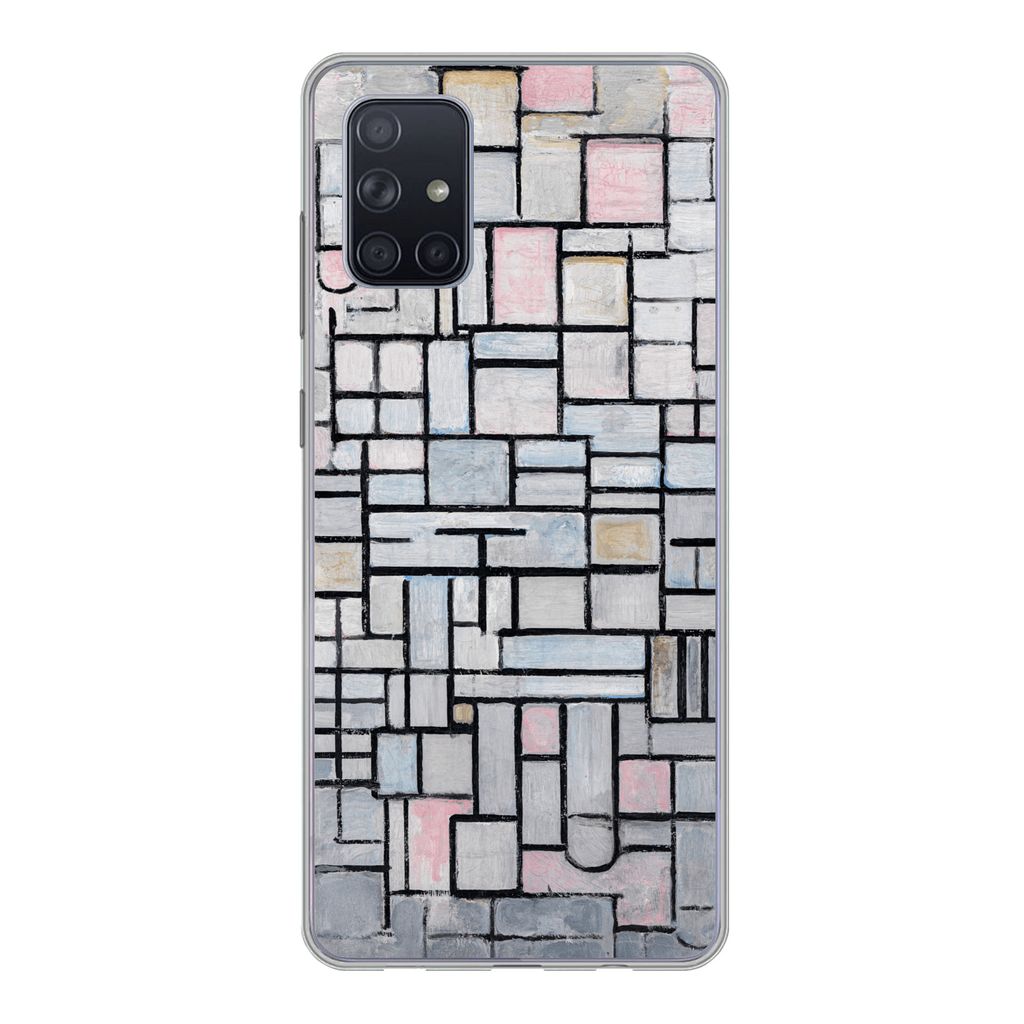 MuchoWow Handyhülle Schutzhülle Hülle für Samsung Galaxy A51 5G Komposition 6 - Mondrian - Kunst Silikon Softcase Handy Hülle - Abbildung