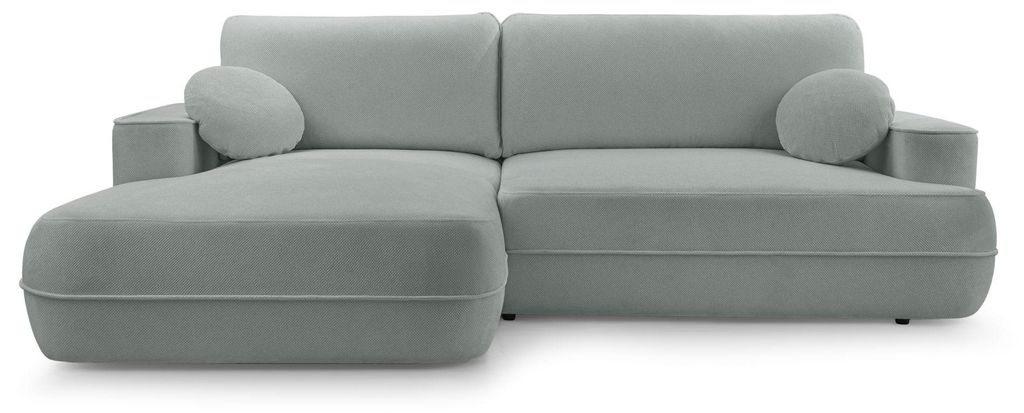 Selsey Fuerro – Ecksofa mit Schlaffunktion, Bettkasten, Ottomane links,Strukturstoff wasserabweisend, Graubeige