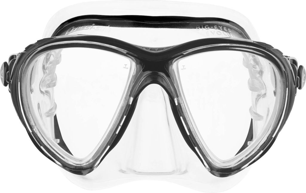 CRESSI Big Eyes Evo Mask Clear/Black - Maske Big Eyes Evo, zum Tauchen und Snorkeln, Transparent/Schwarz, Einheitsgröße, Erwachsene