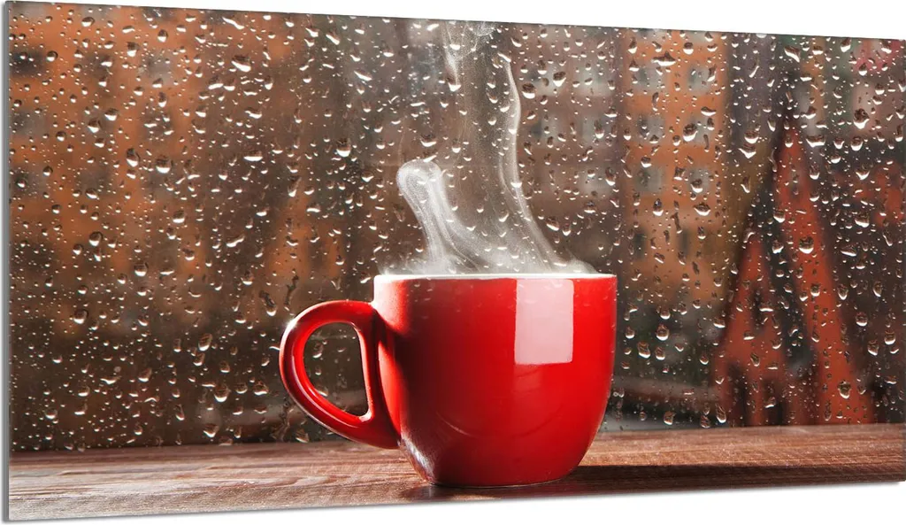 Copripiano Cottura 90x52 Rosso Caffè | Alzatina in Vetro e Tagliere