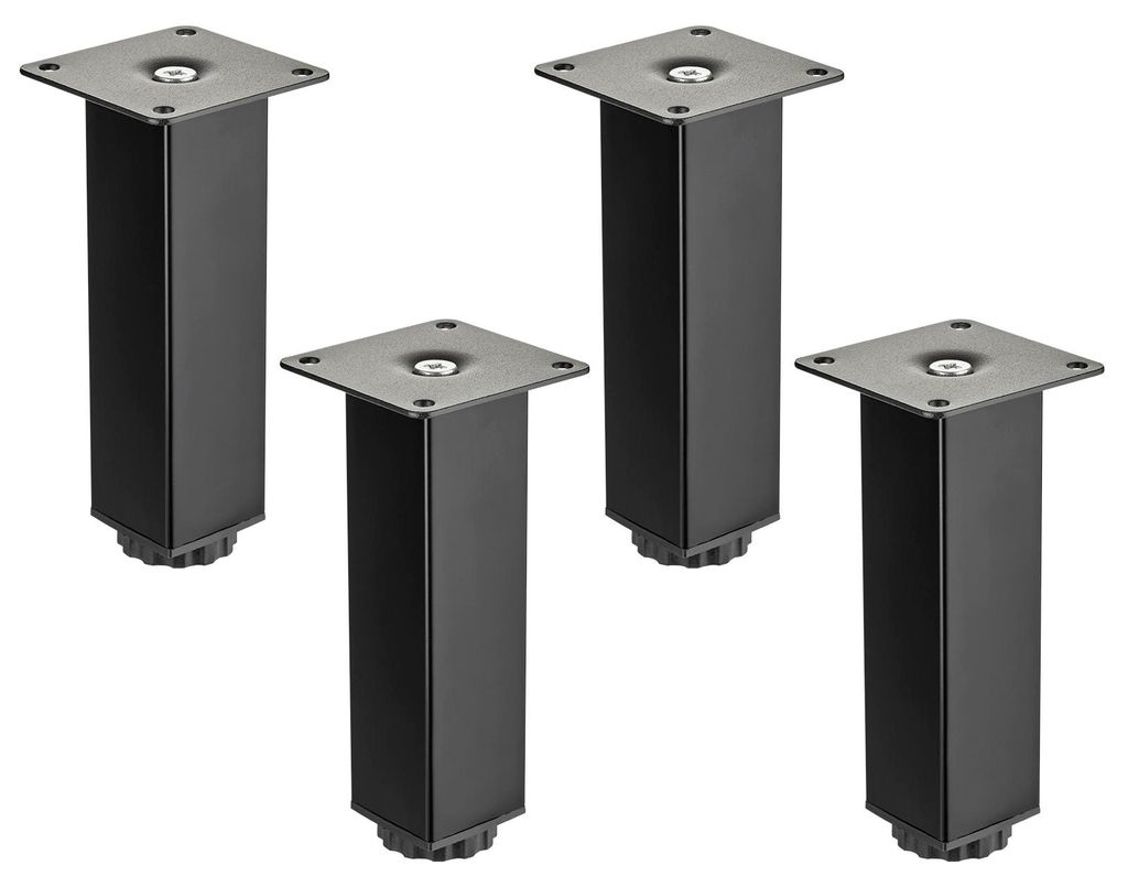 SOTECH Möbelfuß ZULU 38 x 38 mm – Höhe 150 mm, schwarz matt (4er Set)