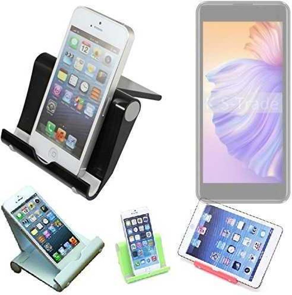 K-S-Trade Handy-Ständer kompatibel mit Phonemax Q9 mini faltbarer Tischständer Smartphone Tablet Halterung Reise