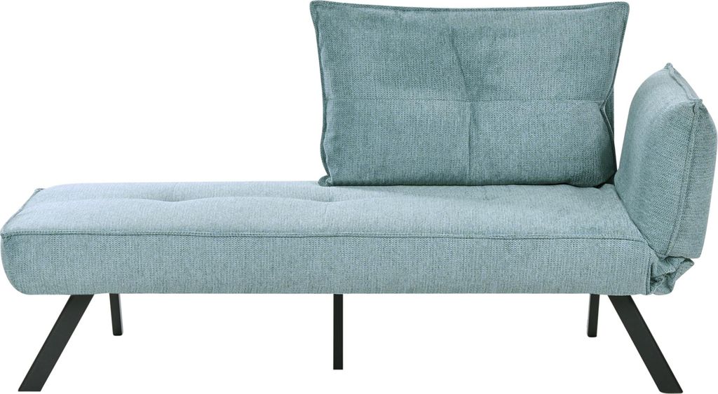 BELIANI Chaiselongue Hellblau Stoff Rechtsseitig mit Schlaffunktion Verstellbare Rückenlehne Wasserabweisend für Gästezimmer Wohnzimmer Récamiere