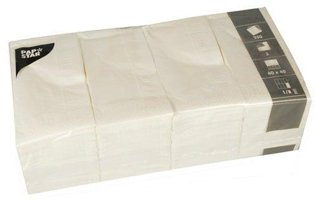 Papstar Servietten, 3-lagig 1/8-Falz 40 cm x 40 cm weiß, 4 Produktbild 