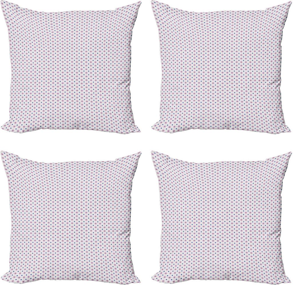 ABAKUHAUS Punktmuster Kissenbezug Set (4 Stück), Geometrische Symmetrie Kunst, Moderner Doppelseitiger Digitaldruck, 60 cm x 60 cm, Blasspink Dunk...