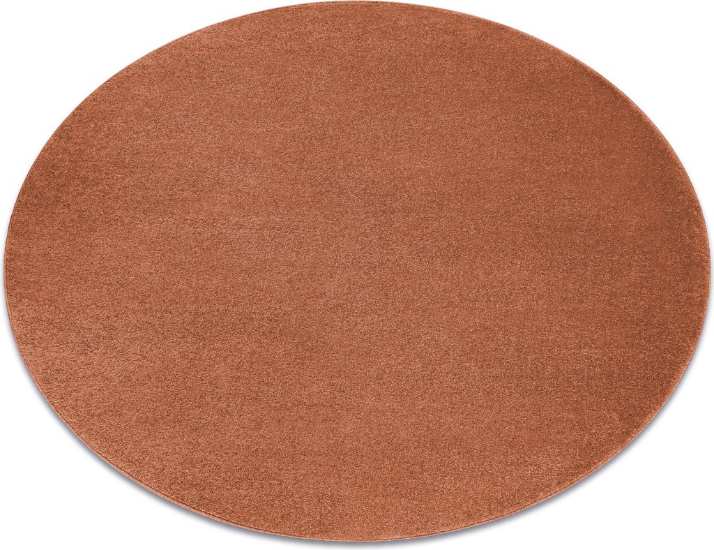 Teppich SOFTY Kreis glatt, einfarbig Terrakotta orange rund 150 cm