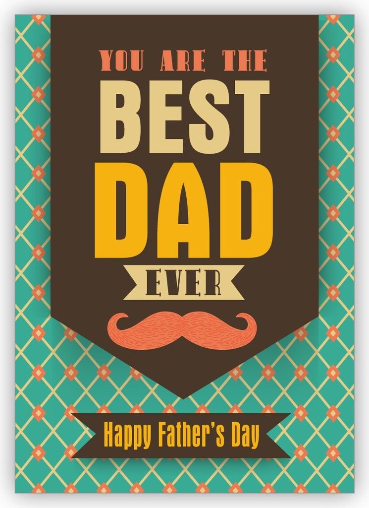 Coole Retro Vatertagskarte: You're the best dad ever. Happy fathers Day.