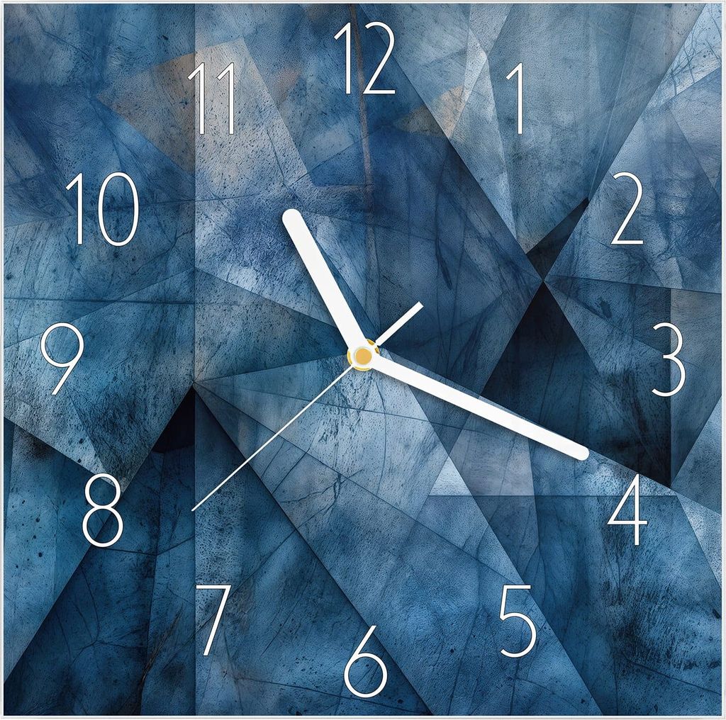 Wanduhr aus Glas mit Motiv Geometric Pattern- 30 x 30 cm - inkl. Aufhängesystem