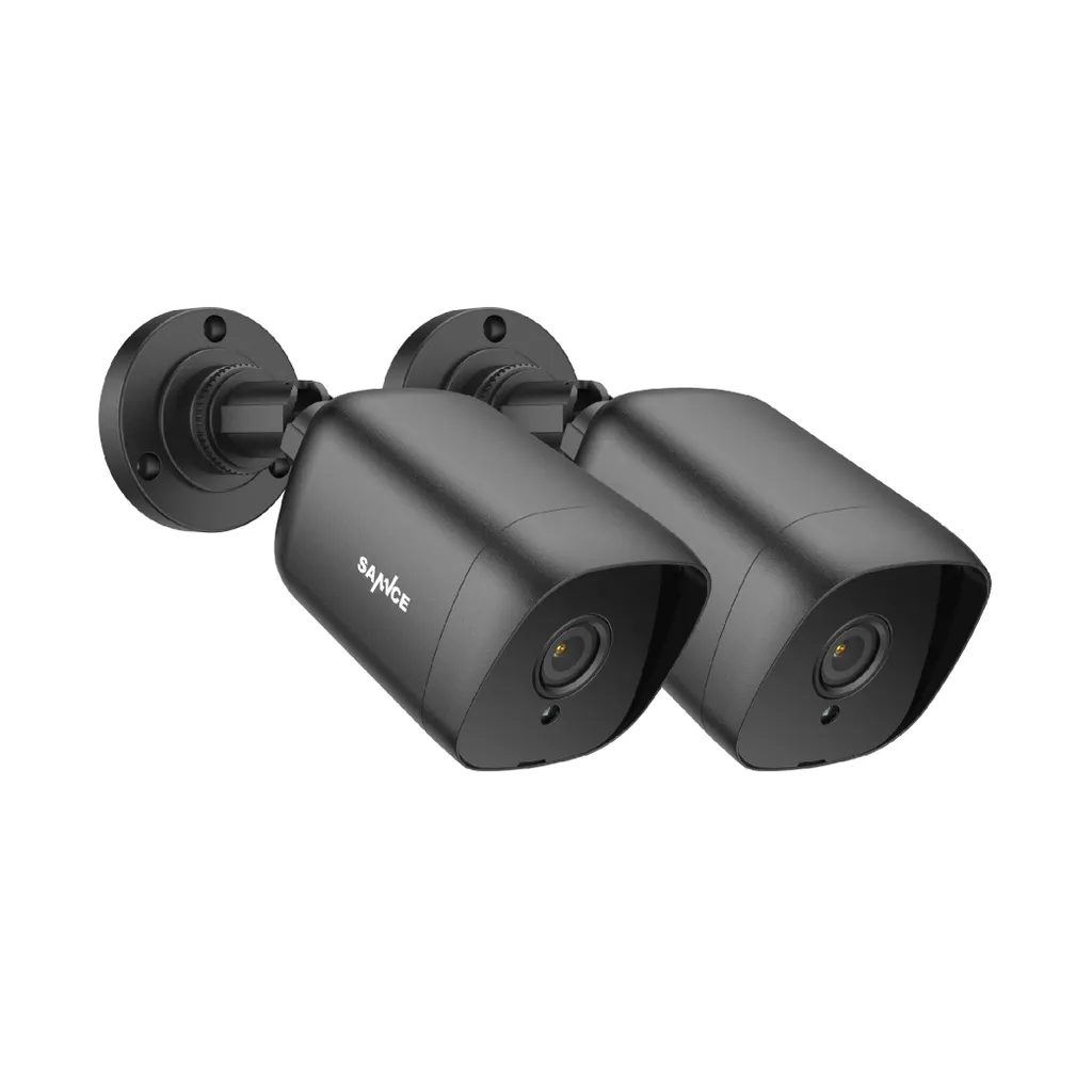 Telecamere di sicurezza a circuito chiuso, risoluzione 2MP, visione notturna fino a 30 metri, uso interno ed esterno, kit di 2PCS telecamere a