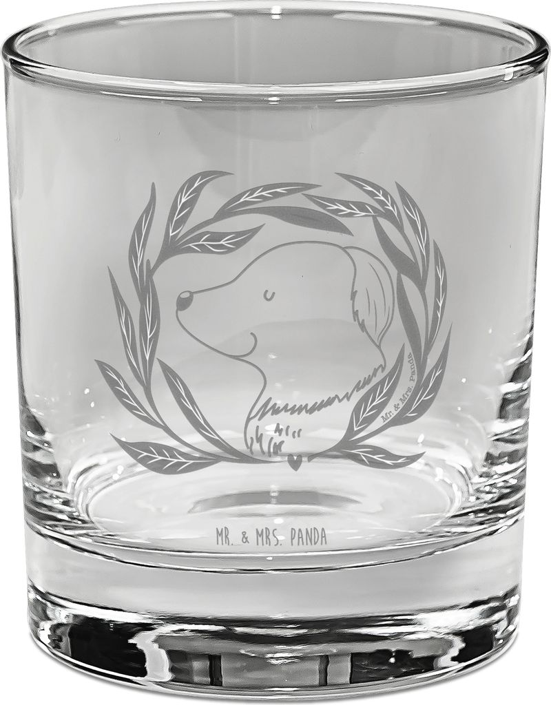 Mr. & Mrs. Panda Tumbler Hund Blumen - Transparent - Geschenk, Cocktailglas, gravur glas, Hundeliebe, Tierliebhaber, Hunde, Hundeglück, Longdrinkg...
