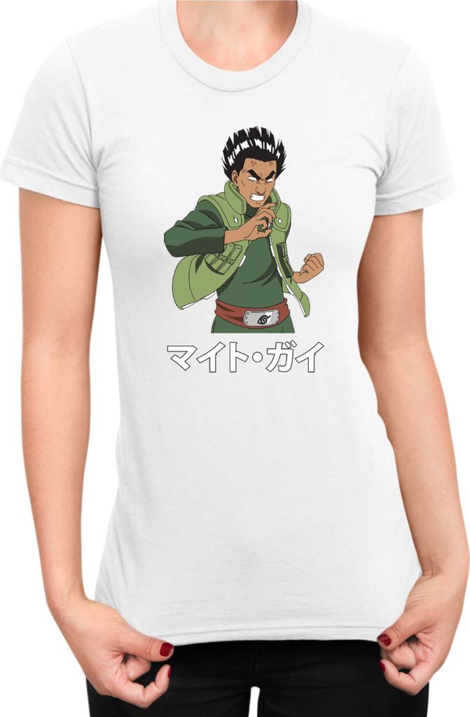 Damen T-Shirt Naruto Might Guy 01, Lady S / Weiß