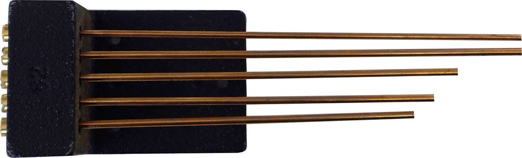 Gong, Westminster, für Tischuhr, 5 Stäbe, verschraubt, längster Stab: 15,50 cm