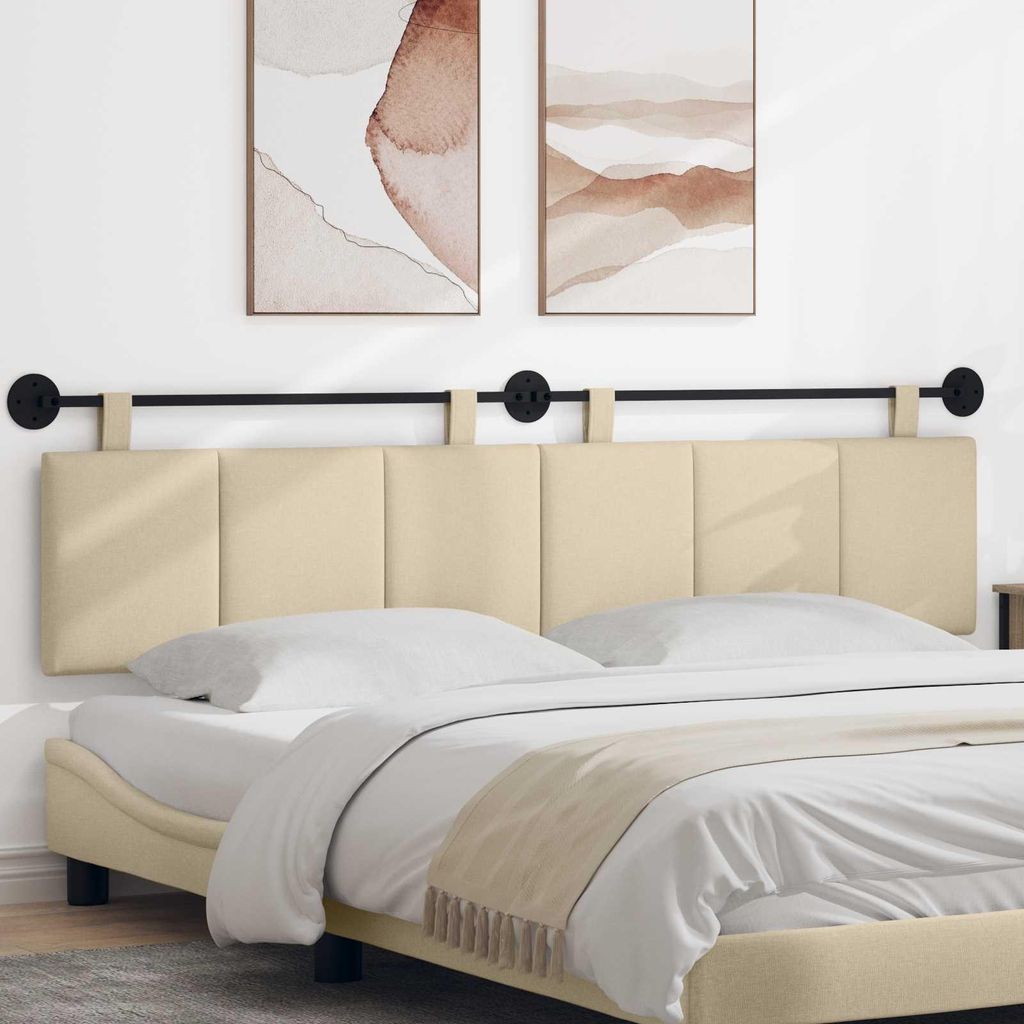 "im Sonderangebot"Hängevorderseite Wandmontiert 1 PC eleganten Look - CLORIS - für Schlafzimmer - Creme 210x55x5 cm Stoff - Kopfteile Promotion78...
