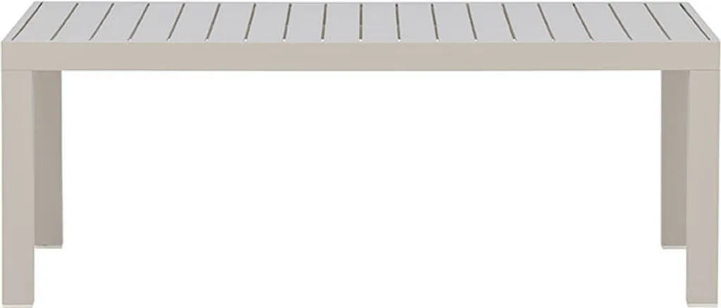 Table basse de jardin beige Copacabana ronde pour terrasse et balcon