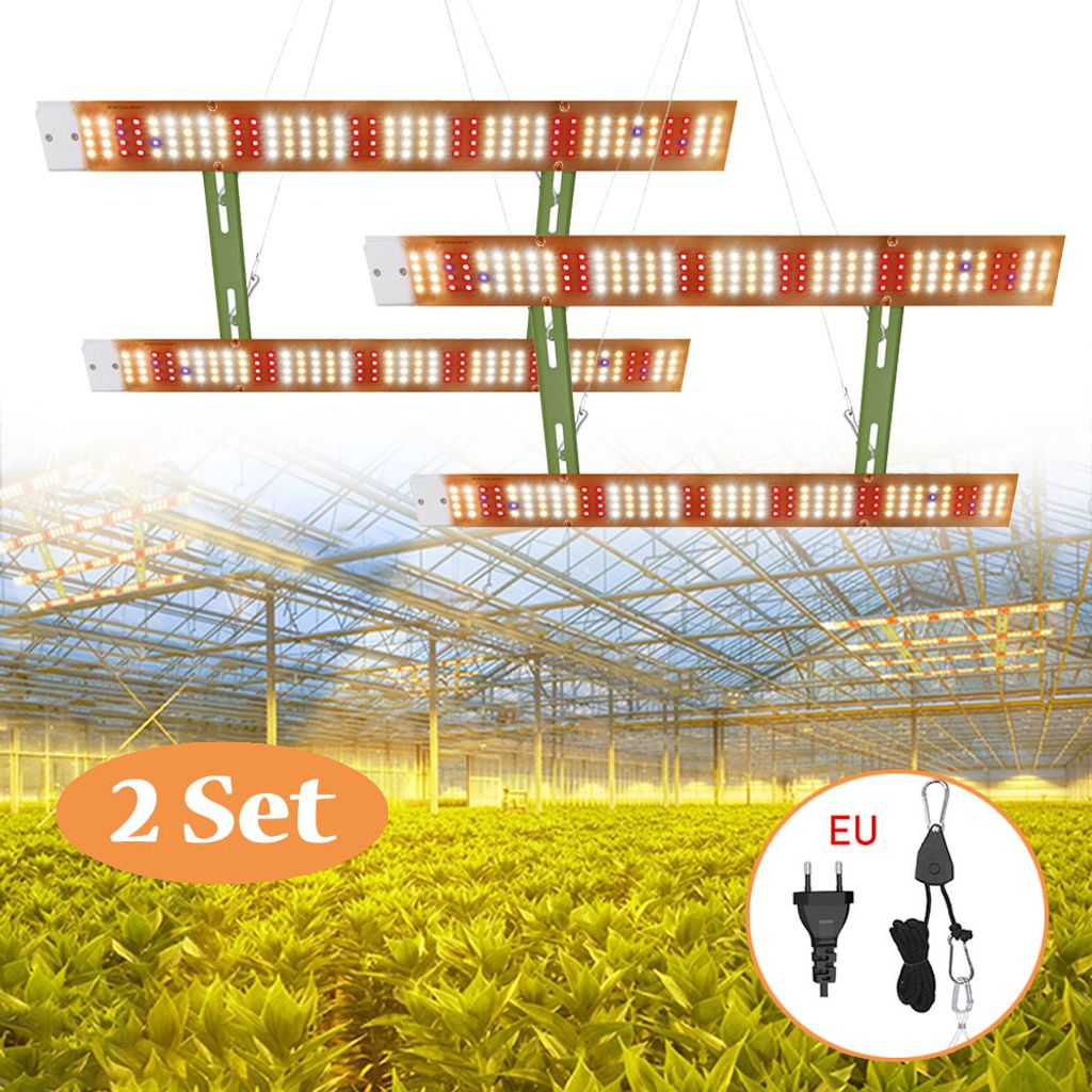 2er/Stück Pflanzenlampe LED Vollspektrum, 2 Streifen Sonnenlicht Pflanzenleuchte für Zimmerpflanzen mit Chain, 80W Grow Lampe für Gewaechshaus G...