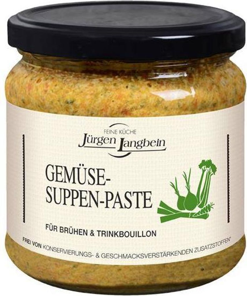 Jürgen Langbein Gemüse-Suppen-Paste 400 G Glas Vegan Glutenfrei Lactosefrei