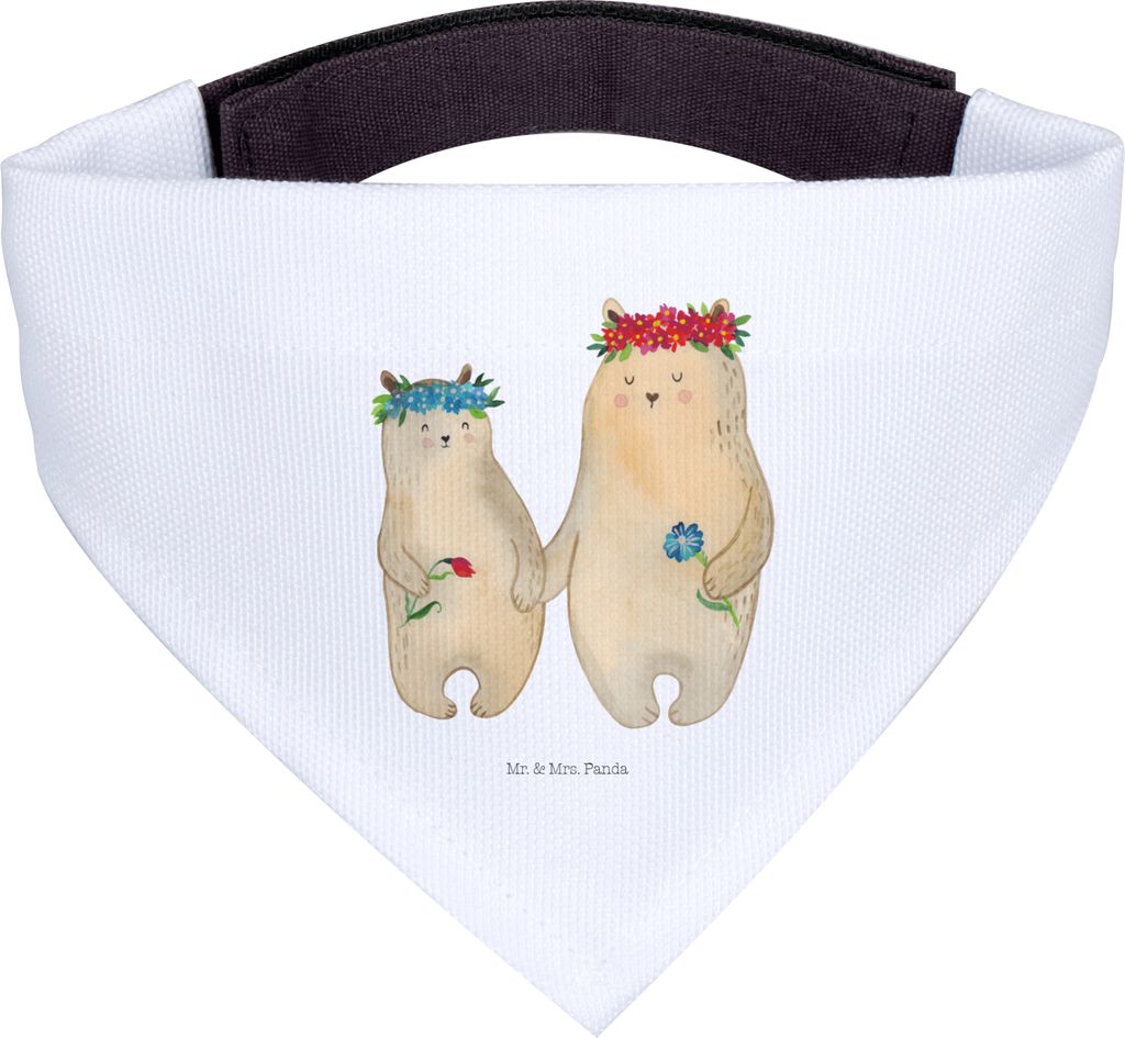 Mr. & Mrs. Panda Bandana Bären mit Blumenkranz - Weiß - Geschenk, Familie, Family, Halstuch Hund, Tochter, Muttertag, Für Hunde, Bär, Mama, Kin...