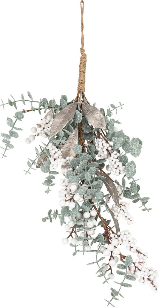 Glitzernder Eukalyptus-Strauch Raumdeko grün 56 cm - Einheitsgröße