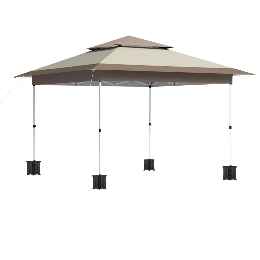 Pavillon - Pergola - Festzelt - Strandzelt - Für Terrasse, Party und Garten - 3,6x3,6 m - Dunkelgrau