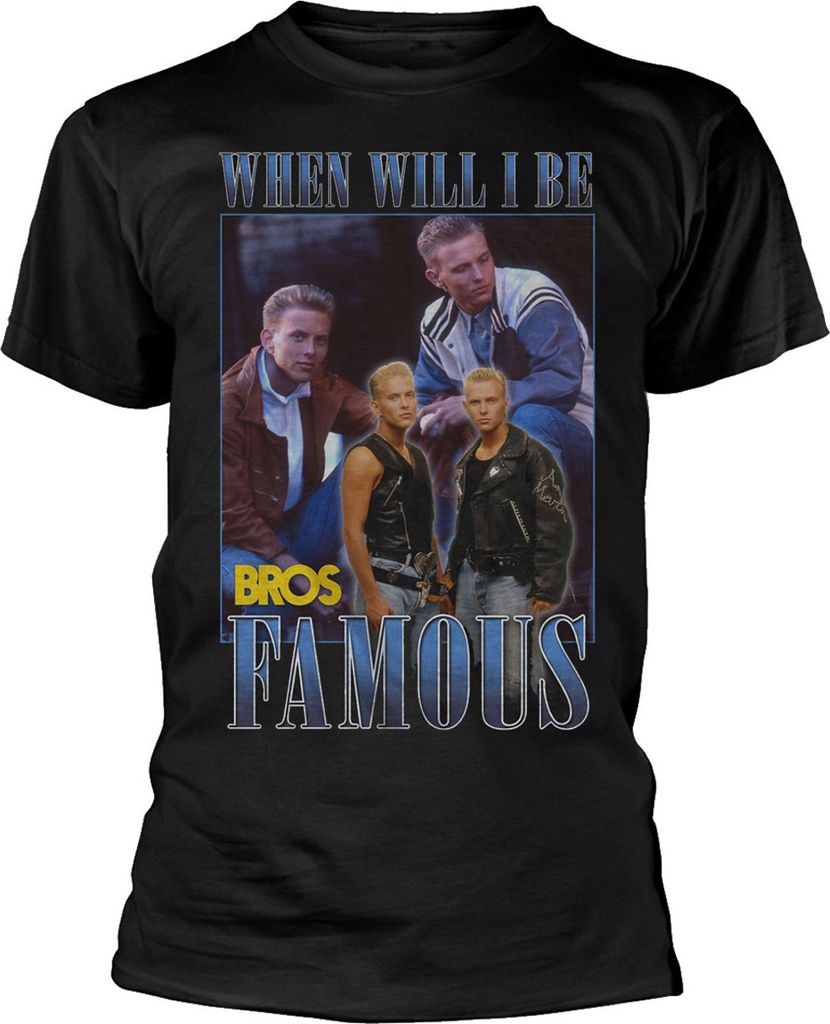 Bros - "Famous Homage" T-Shirt für Herren/Damen Uni RO7617 (M) (Schwarz)