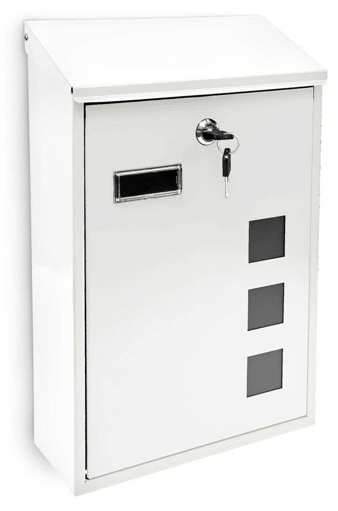 Design Briefkasten aus Metall 25x40 cm Weiß Produktbild 