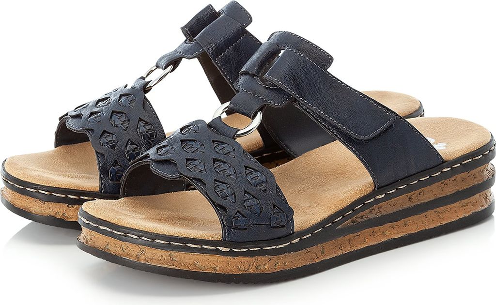 Rieker donna muli slip-on 629K9-14 blu scuro, numero di Immagine del prodotto 