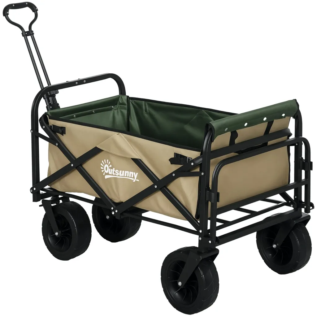 Chariot pliable Outsunny - Chariot de transport robuste avec poignée