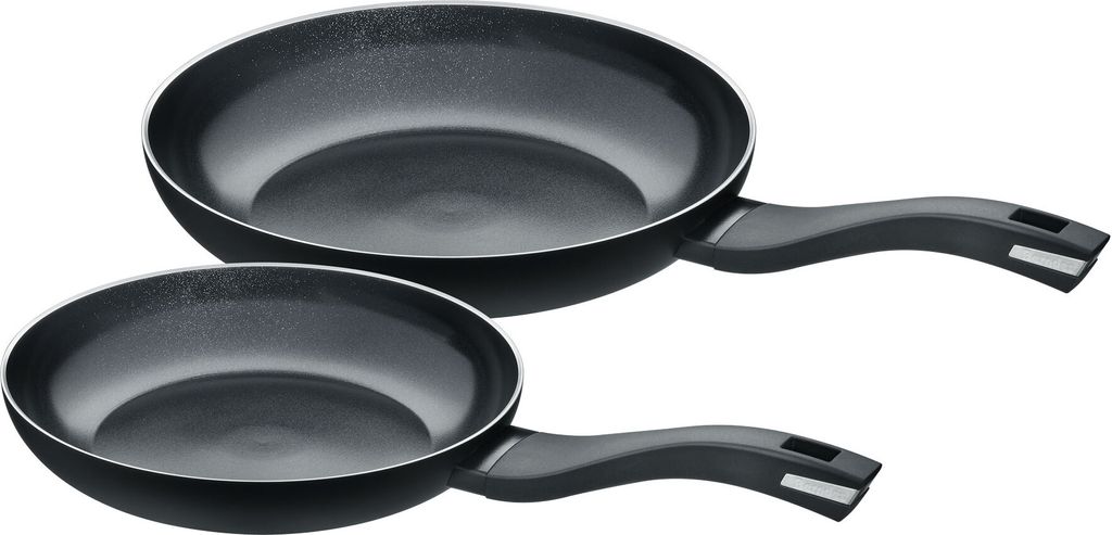 Bratpfannen-Set 24+28 cm, Aluminium, recycelt, schwarz - b.green - Alu Recycled
