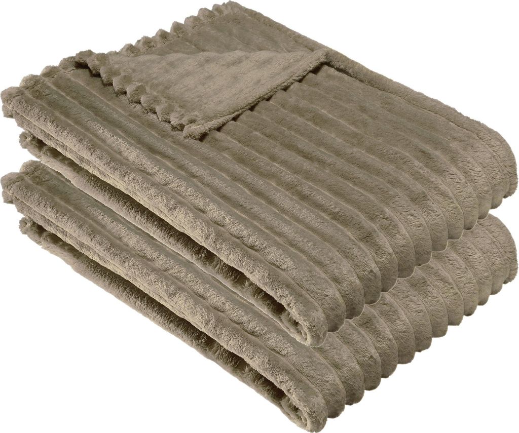 Erwin Müller Wohndecke Aosta" 2er-Pack taupe 150x200 cm"